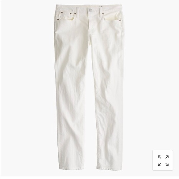 J. Crew Slim Broken-In Boyfriend White Jeans Sz 28 - Picture 2 of 8